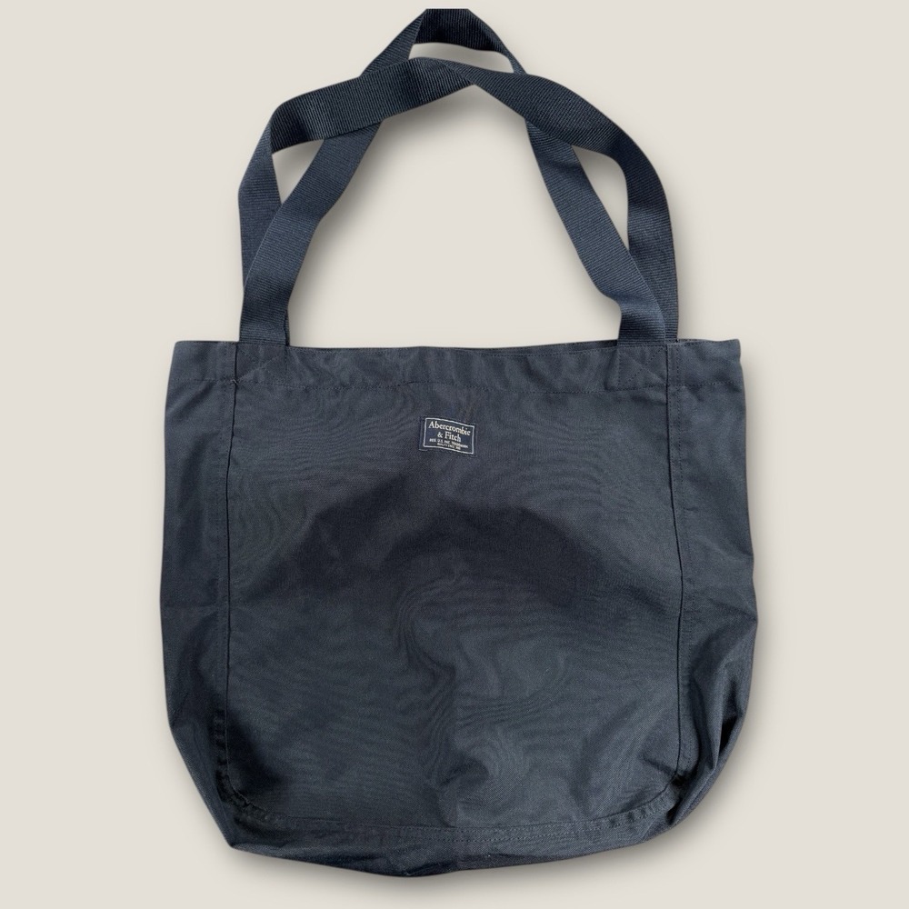 Abercrombie & Fitch Large Blue Tote Shopping Travel Duffle Bag with Logo 16"